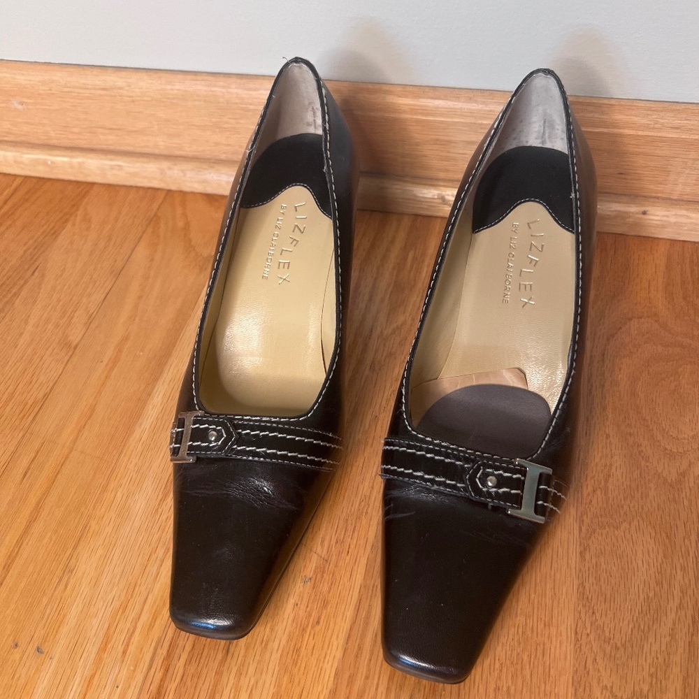 Liz Claiborne Black Leather Heel Size 8